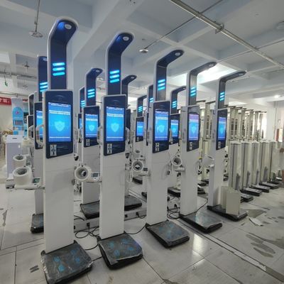 Macchina di analisi del grasso corporeo a bioimpedenza con grande schermo e schermo pubblicitario