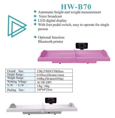 HW-B60 Scala per bambini con supporto per l'altezza Scala di peso per neonati e dimensione di imballaggio 142*62*23cm