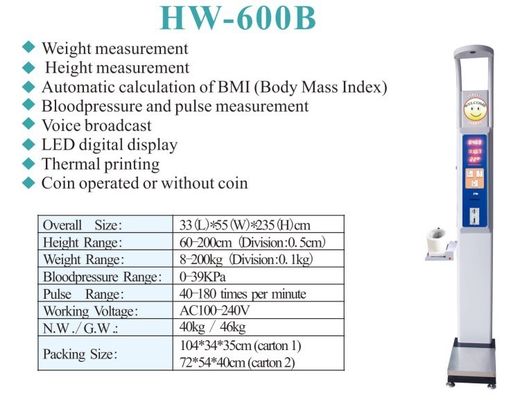 Segui in modo efficiente i progressi del tuo corpo con la scala digitale di misurazione dell'altezza e del peso da 300 kg