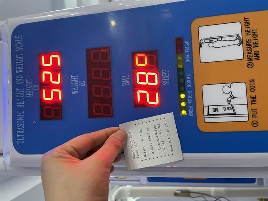 500kg 200kg Ultrasuoni Monete Peso e altezza operati Scala BMI IMC Vending Farmacia Saldo