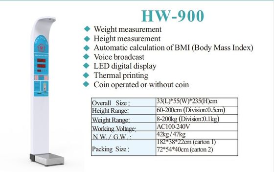 Scala di altezza e peso per le farmacie G.W. 47 kg