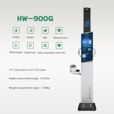 OEM ODM BMI Machine per l'altezza Peso Composizione corporea Controllo Dimensione complessiva 43 * 61 * 240cm