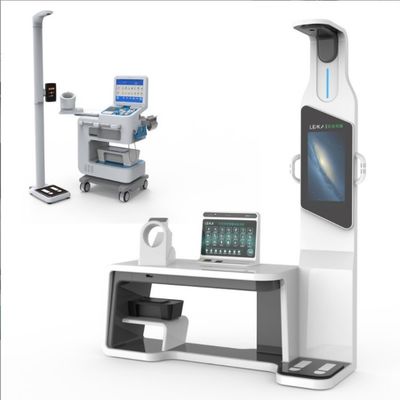 Stazione di controllo del corpo all-in-one di telemedicina con scala di altezza e peso ad ultrasuoni