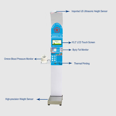 Macchina per l'altezza e il peso ad ultrasuoni per centri sanitari con scala BMI a monete HW-900A