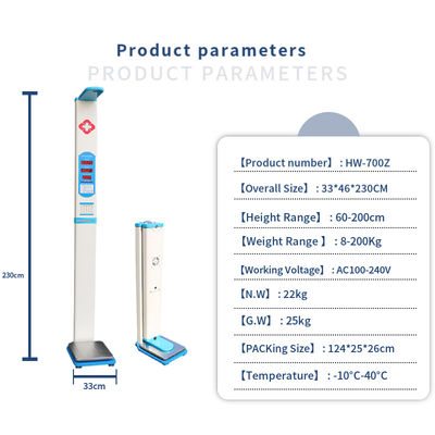 Scala pieghevole di misura dell'IMC HW-700Z con schermo a LED e alimentazione AC100-220V