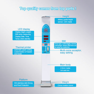 AC100-240V Medical Electronic Height Weight BMI Machine per la misurazione ad ultrasuoni